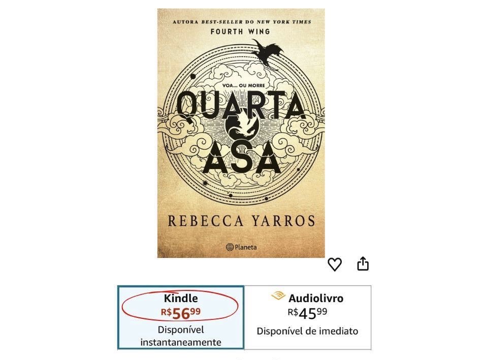 E-book Quarta Asa na Amazon por R$56,99